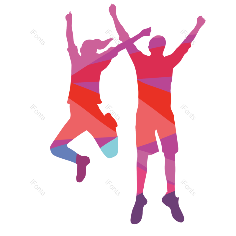 跳跃图片,欢呼元素,庆祝PNG,青年免抠素材